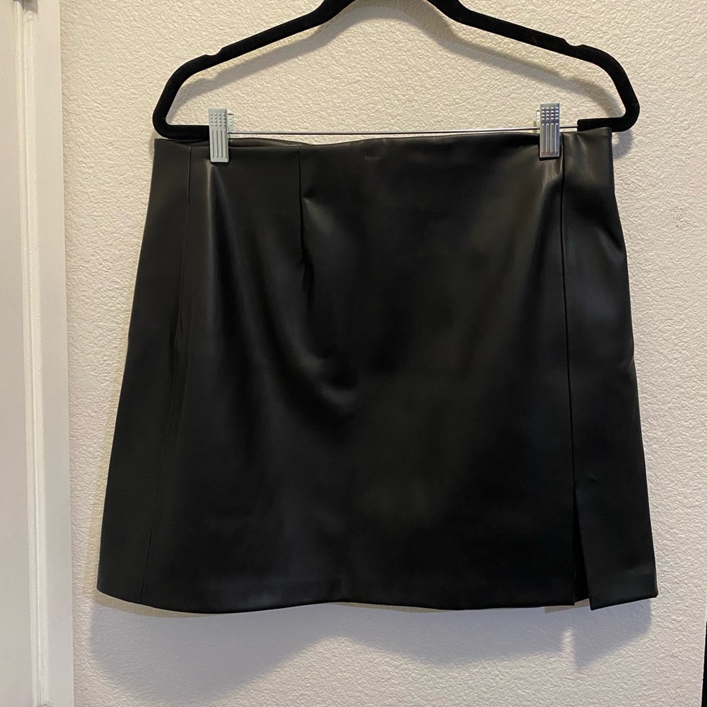 Faux Leather High Waisted Skirt